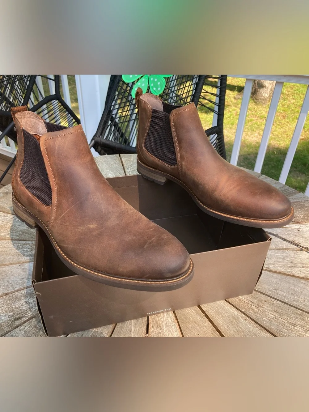 Florsheim Brown Leather Chukka Chelsea Boots